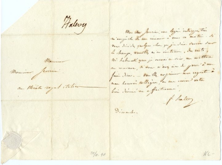 Halévy, Jacques-Fromenthal - Autograph Letter Signed