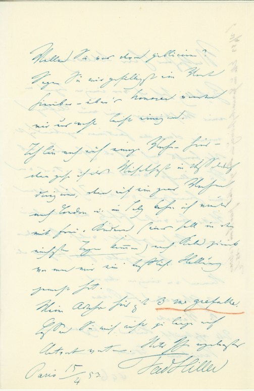 Hiller, Ferdinand - Autograph Letter Signed