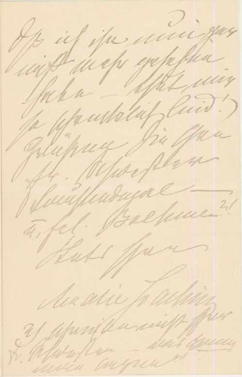 Joachim, Amalie - Two Autograph Letters Signed