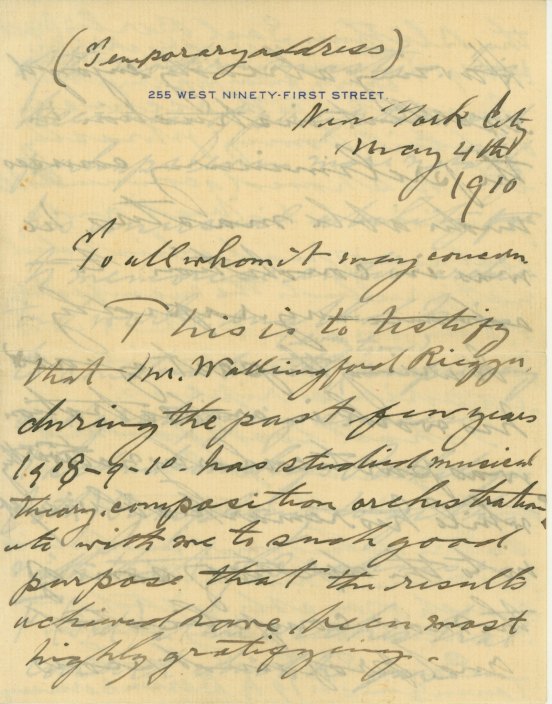 Kelley, Edgar Stillman - Autograph Letter Signed - (5075)