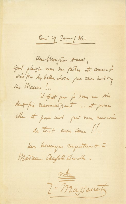 Massenet, Jules - Autograph Letter Signed