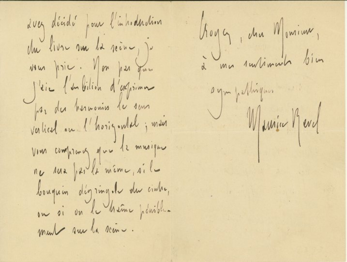 Ravel, Maurice - Autograph Letter Signed
