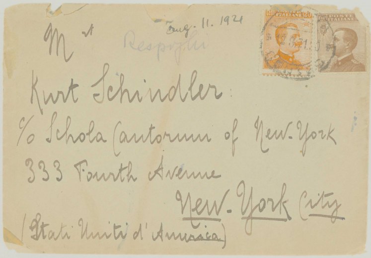 Respighi, Elsa - Letter by Ottorino Respighi's Wife Signed