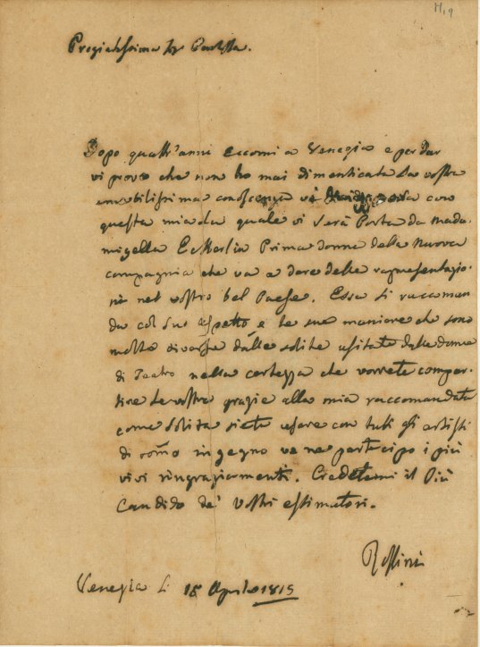 Rossini, Gioacchino - Autograph Letter Signed
