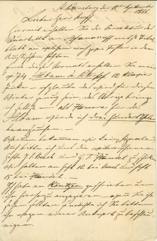 Rubinstein, Anton - Autograph Letter and Proposal Signed