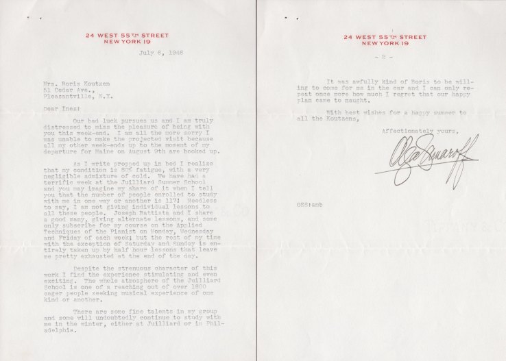 Samaroff, Olga - Typed Letter Signed