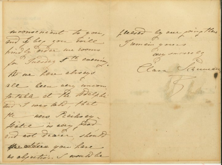 Schumann, Clara - Autograph Letter Signed
