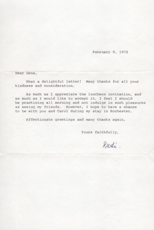 Serkin, Rudolf - Typed Letter Signed