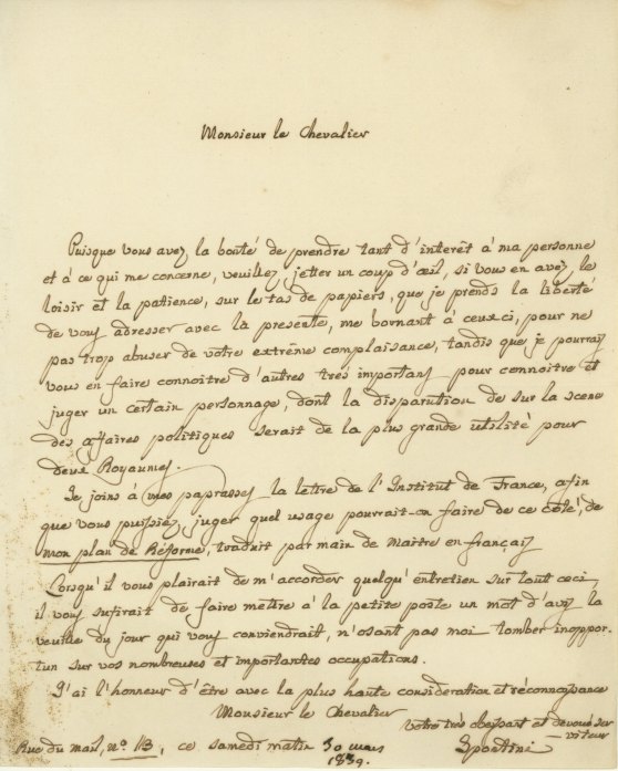 Spontini, Gaspare - Autograph Letter Signed