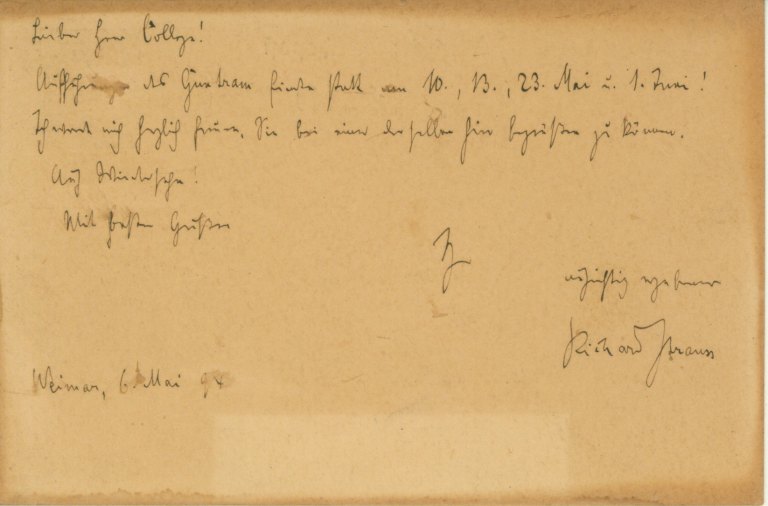 Strauss, Richard - Autograph Letter Signed