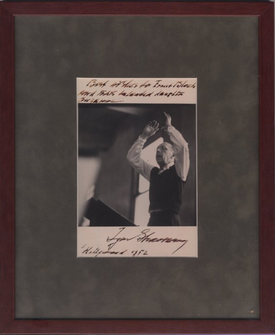 Stravinsky, Igor - Framed Photograph Signed