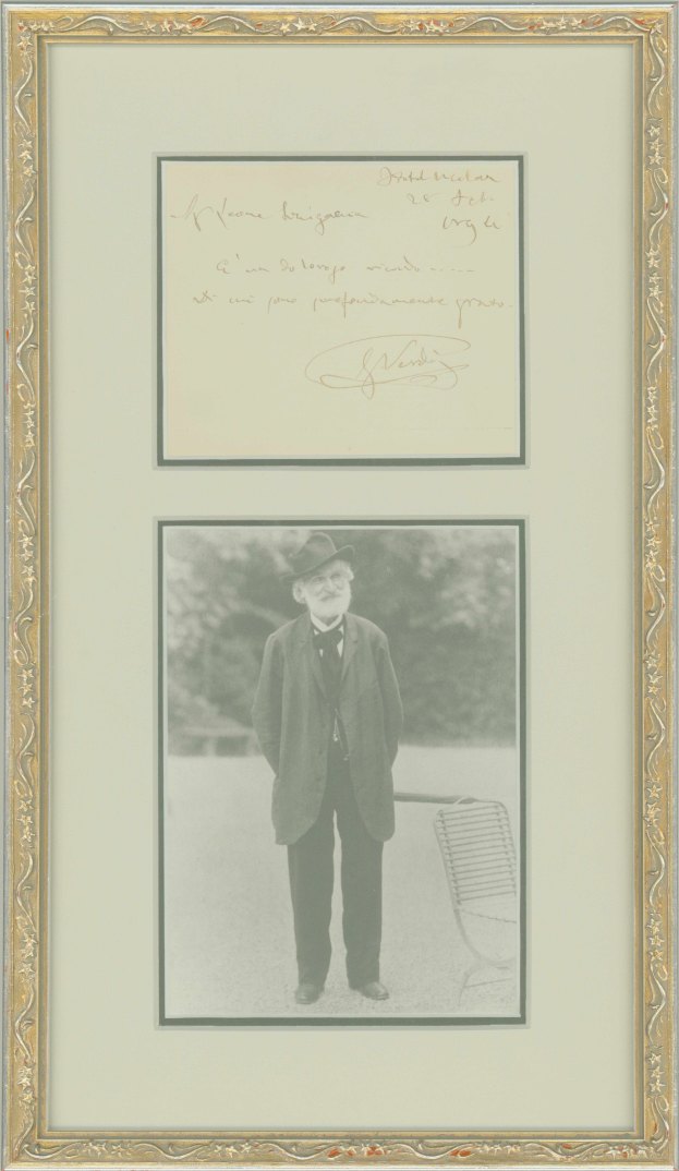 Verdi, Giuseppe - Ensemble with Photograph and Autograph Letter Signed