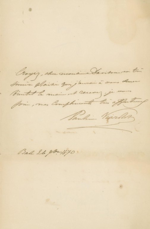 Viardot, Pauline - Autograph Letter Signed