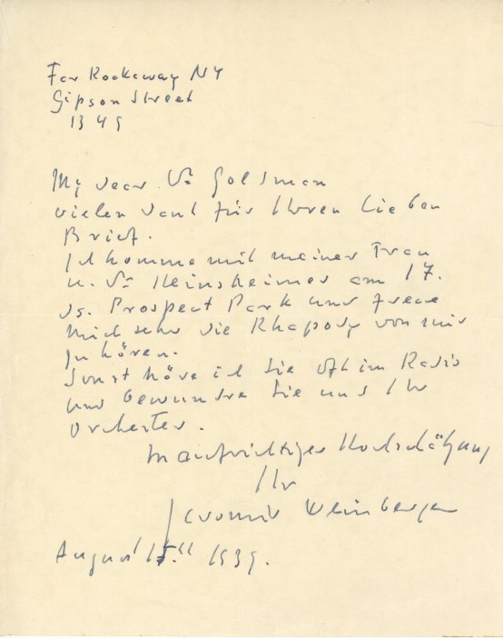 Weinberger, Jaromir - Autograph Letter Signed
