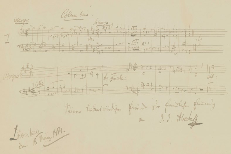 Abert, Johann Joseph - Autograph Musical Quotation Signed