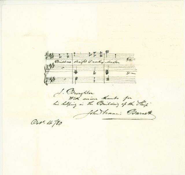Barnett, John Francis - Autograph Musical Quotation Signed