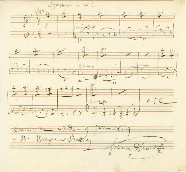 David, Félicien - Autograph Musical Quotation Signed