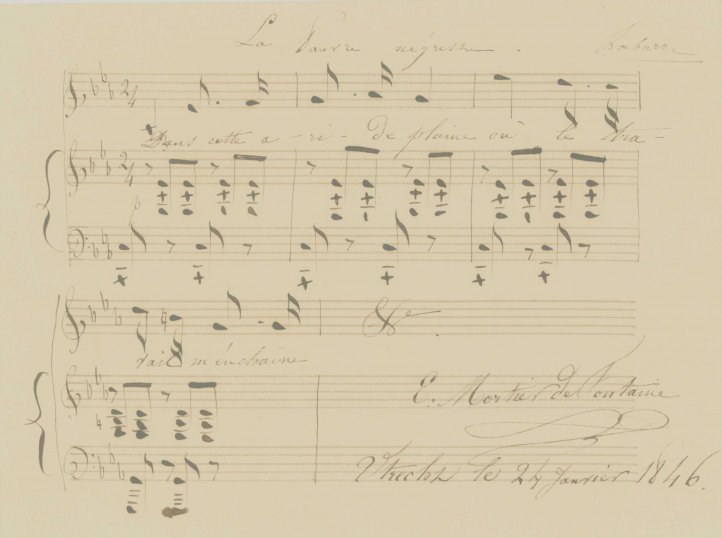Mortier De Fontaine, Henry - Autograph Musical Quotation Signed