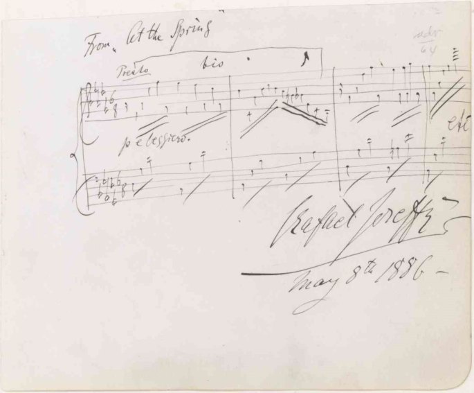 Joseffy, Rafael - Autograph Musical Quotation Signed