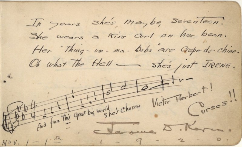 Kern, Jerome D. - Autograph Musical Quotation from "They'll Never