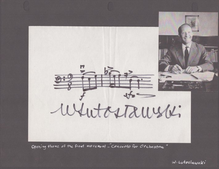 Lutoslawski, Witold - Autograph Musical Quotation Signed