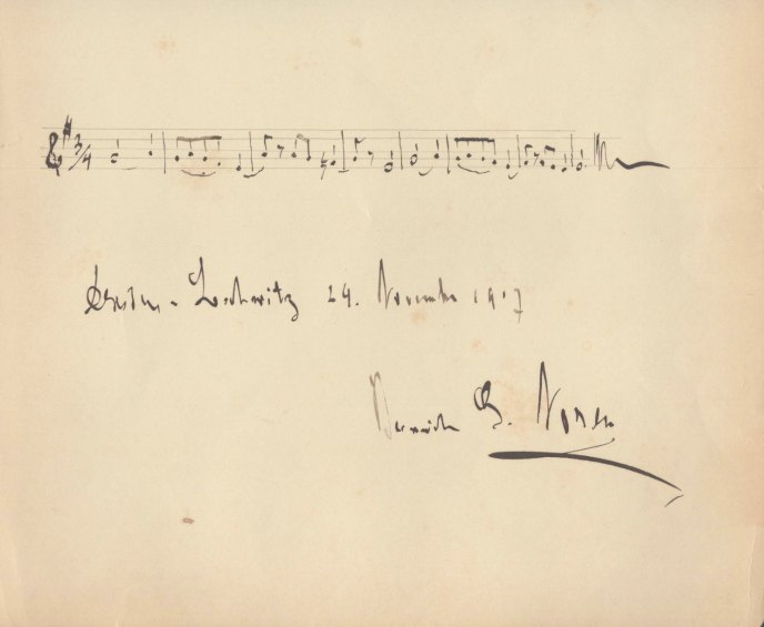 NOREN QUOTES STRAUSS - Noren, Heinrich G. - Autograph Musical Quotation