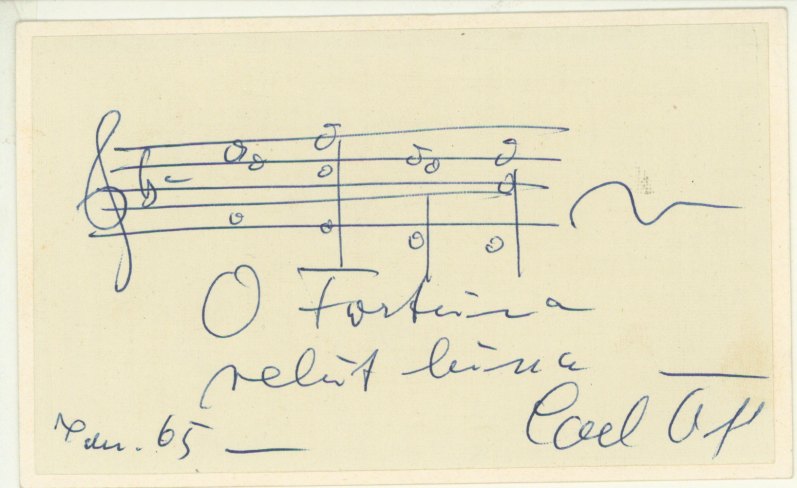 Orff, Carl - Autograph Musical Quotation Signed