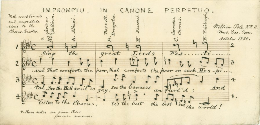 Pole, William - Manuscript: Impromtu in Canone Perpetuo.