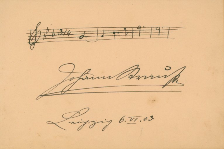 Strauss, Johann III - Autograph Musical Quotation
