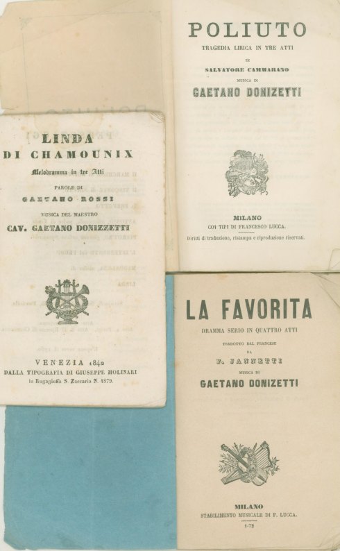 Donizetti, Gaetano - Three Early Librettos: La Favorita, Linda di