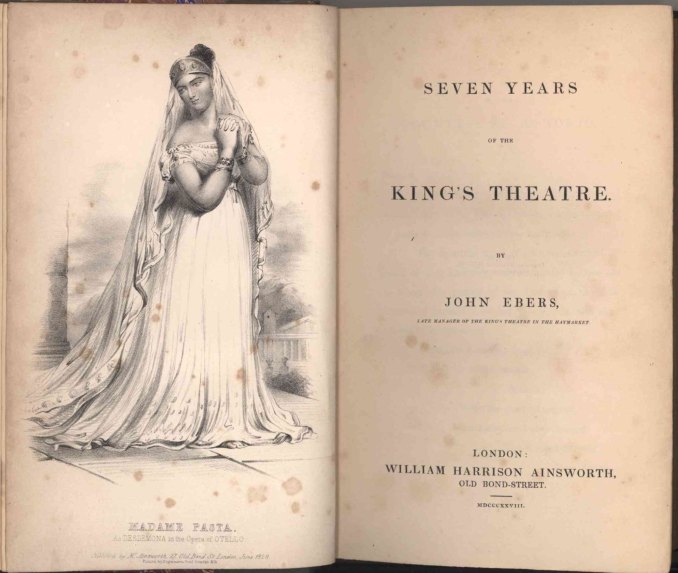 Ebers, John - Seven Years of the King's Theatre.