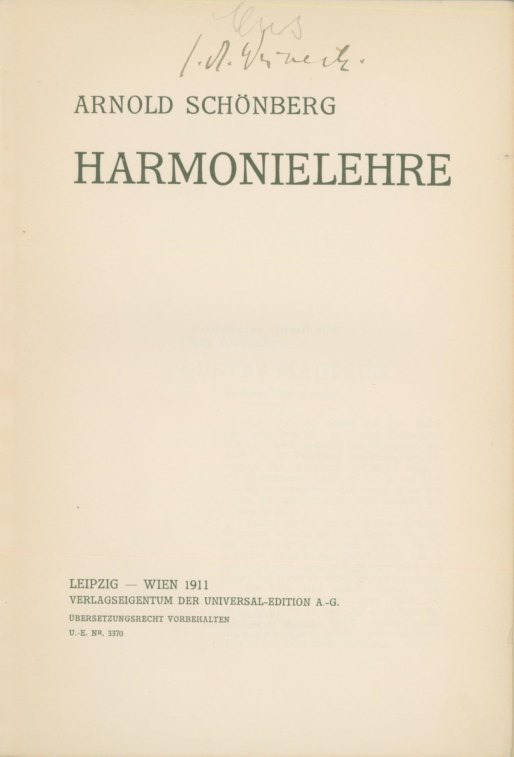 Schoenberg, Arnold - Harmonielehre.