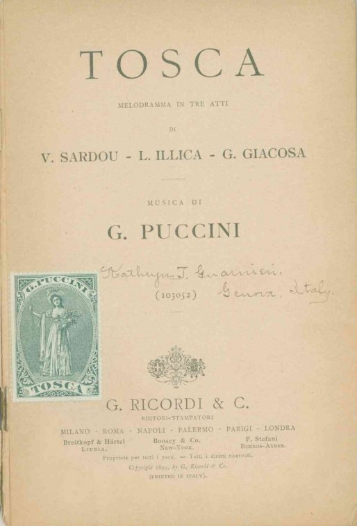 Puccini, Giacomo - Tosca. Melodramma in Tre Atti. [Libretto]