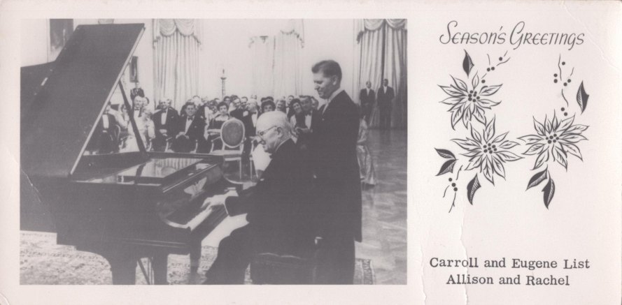 List, Eugene - Christmas Card with White House Photo including JFK and