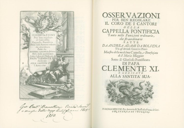 Adami, Andrea, "Il Bolsena" - Osservazioni per ben regolare il coro dei