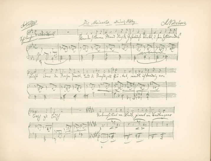 Brahms, Johannes - Lieder, "Mainacht", "Sapphische Ode", "Nachtwandler".