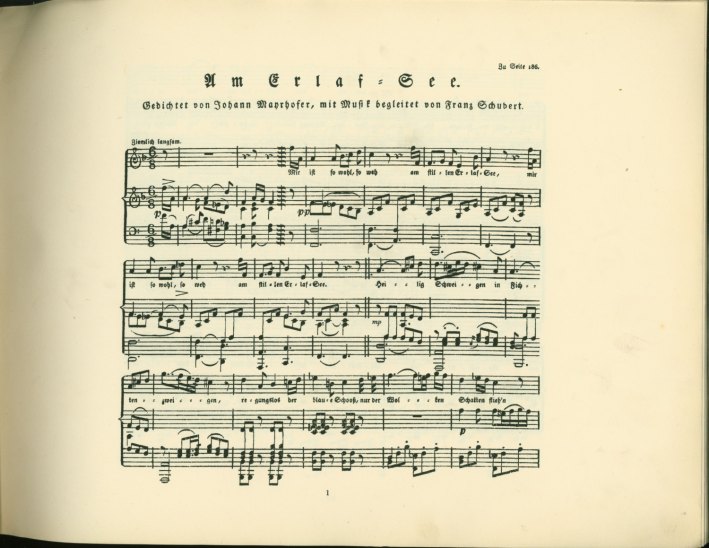 Schubert, Franz - Lieder, "Fünf Erste Lieder. Facsimiles of the first