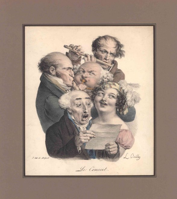 WINDS AND SINGERS - FRENCH CARICATURE - Boilly, Louis-Léopold - <i>Le