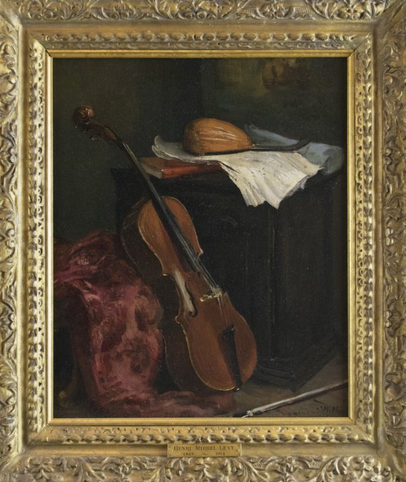 CELLO - OIL PAINTING - Michel-Lévy, Henri - oil painting still life