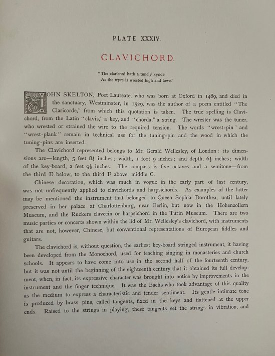 CLAVICHORD - CHROMOLITHOGRAPH - Gibb, William - William Gibb Plate from