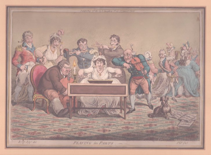 ENGLISH CARICATURE - PIANO - Gillray, James - Playing in Parts.