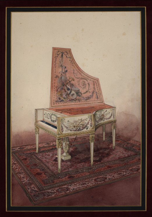 PIANOFORTE WATERCOLOR - Original Watercolor of Pianoforte