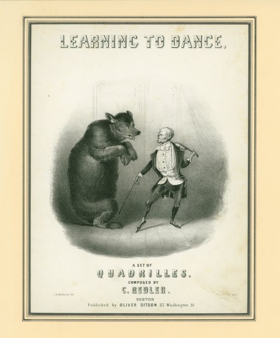 POCHETTE - LITHOGRAPHIC CARICATURE - Bufford, John Henry - "Learning to