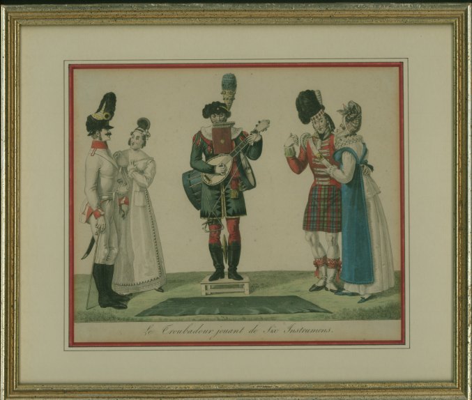 CARICATURE - FRENCH - "Le Troubadour jouant de Six Instrumens"