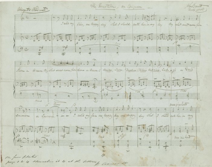 Barnett, John - Manuscript "The Question, an Epigram".
