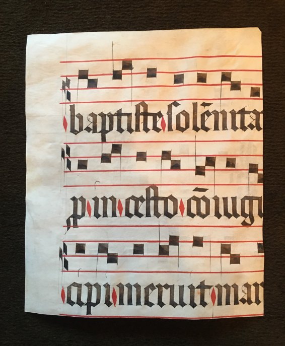Manuscript Leaf Fragment With Illustrated "P" - (6928)
