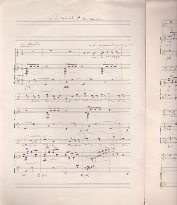 Mortari, Virgilio - Autograph Manuscript Signed: <i>Deux fables de la