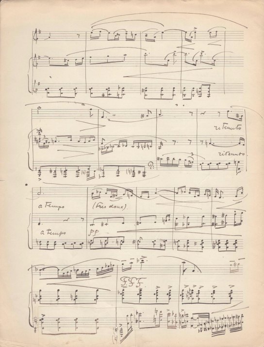 Nabokov, Nicolas - Autograph Manuscript, Mélodie (étude), Signed