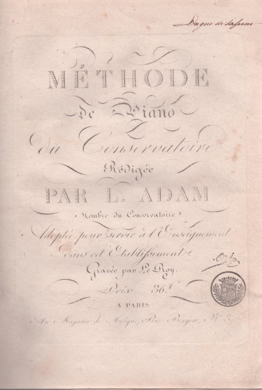 Adam, Louis - Méthode de piano du Conservatoire.
