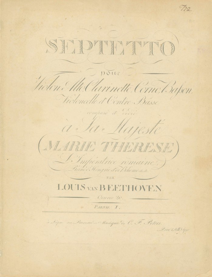 Beethoven, Ludwig van - Septet, Op.  20, Septetto pour Violon, Alto,